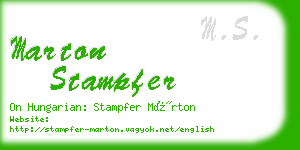 marton stampfer business card